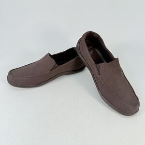 Crocs Walu Loafer Men’s 12 Brown Rust Canvas Boat Shoes Fisherman Breathable